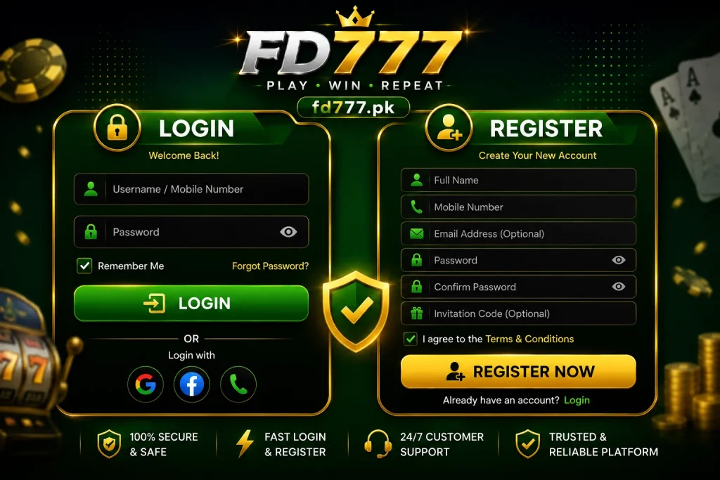 FD777 Login and Register